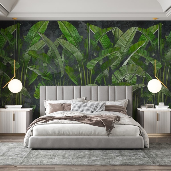 Nástěnná malba Dlouhé zelené listy