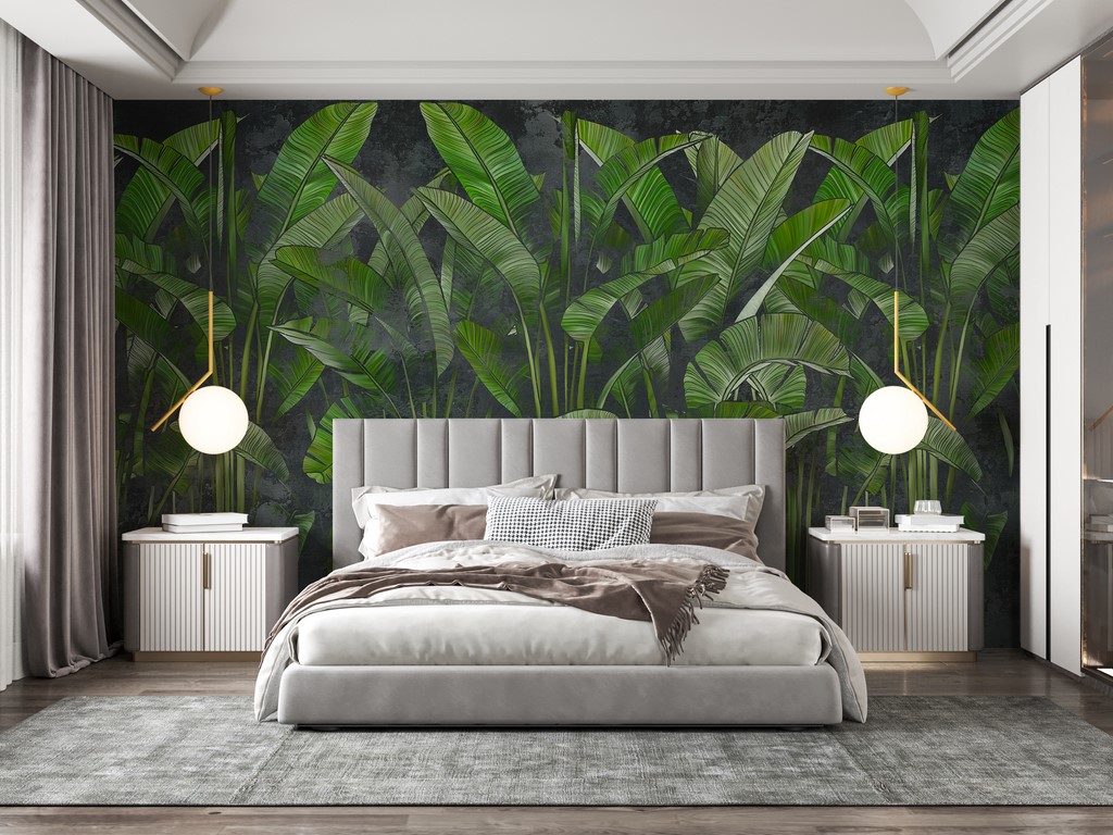 Nástěnná malba Dlouhé zelené listy