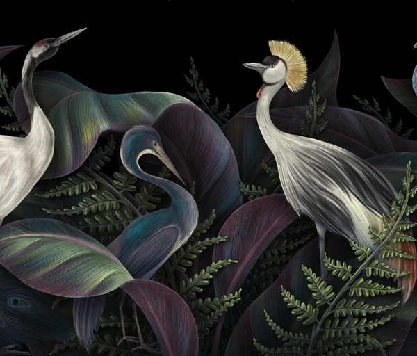 Nástěnná malba důstojných ptáků