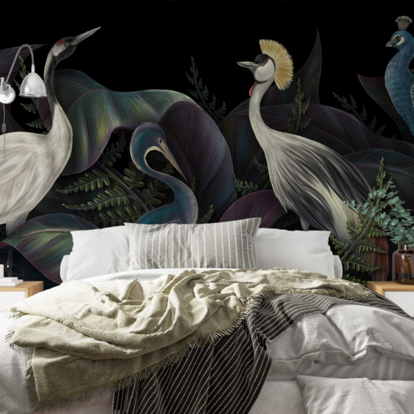 Nástěnná malba důstojných ptáků