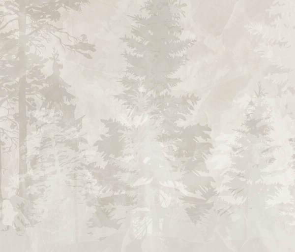 Nástěnná malba stromů v mlze