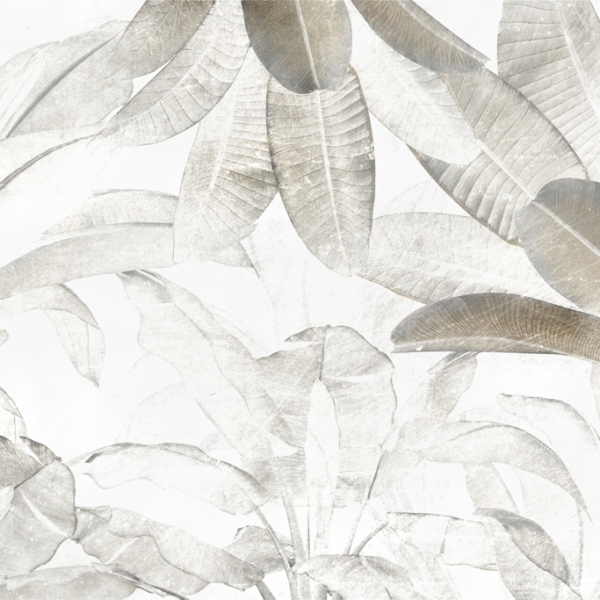 Nástěnná malba Velké listy za mlhou