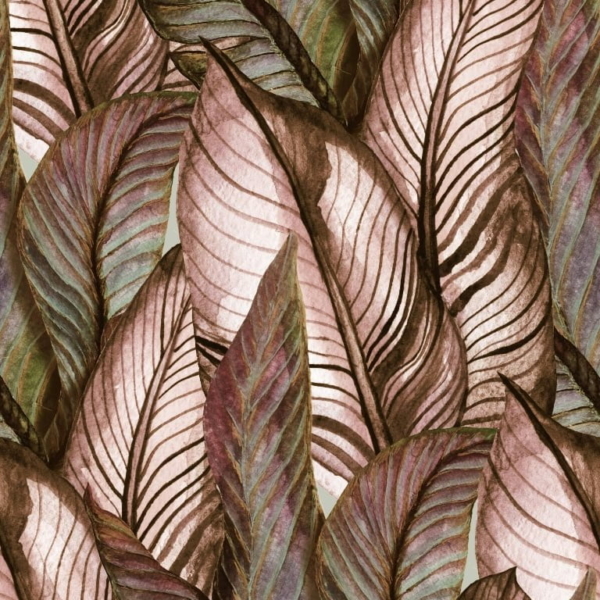 Nástěnné velké listy v odstínech hnědé barvy