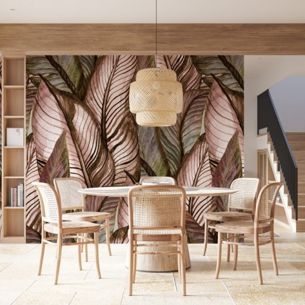 Nástěnné velké listy v odstínech hnědé barvy