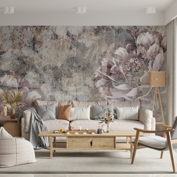 Nástěnná malba Dva květy pivoňky