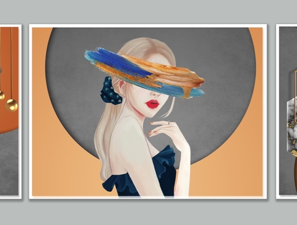 Nástěnná malba dívky se zakrytýma očima