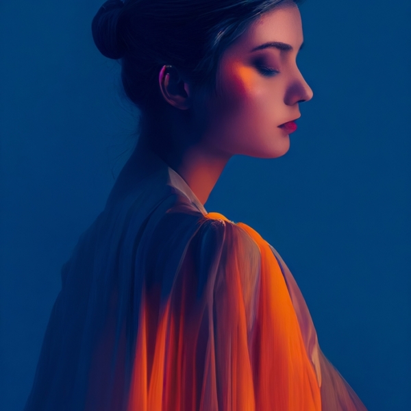 Nástěnná malba dívky se zavřenýma očima