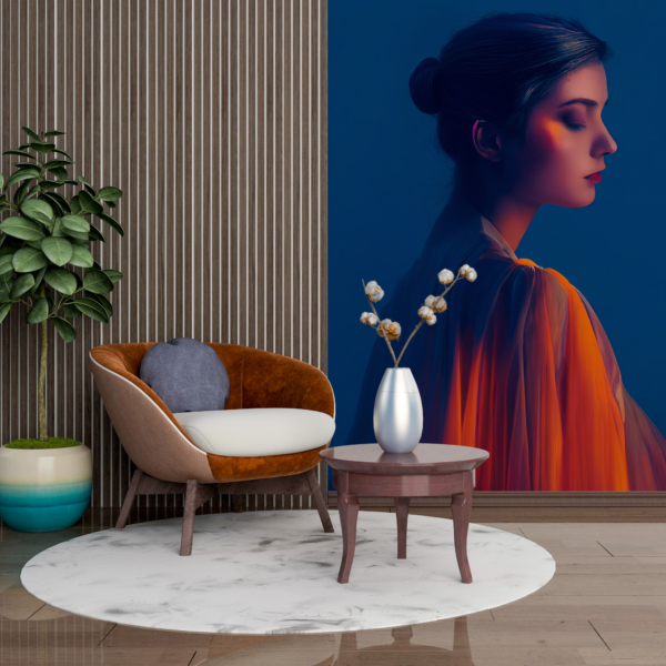 Nástěnná malba dívky se zavřenýma očima