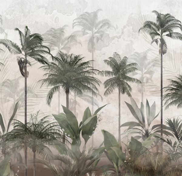 Nástěnná malba: Džungle za mlhou