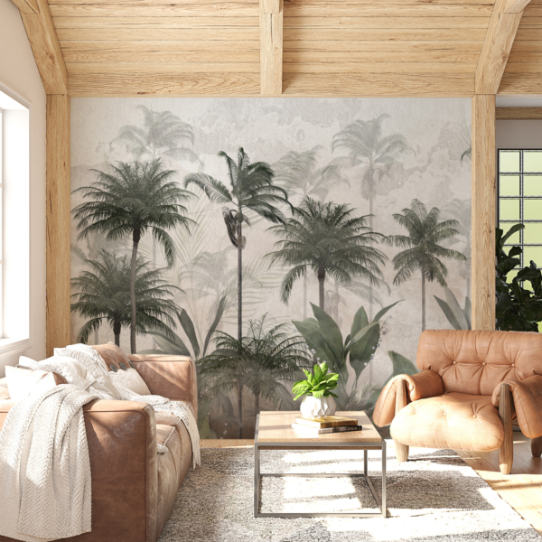 Nástěnná malba: Džungle za mlhou