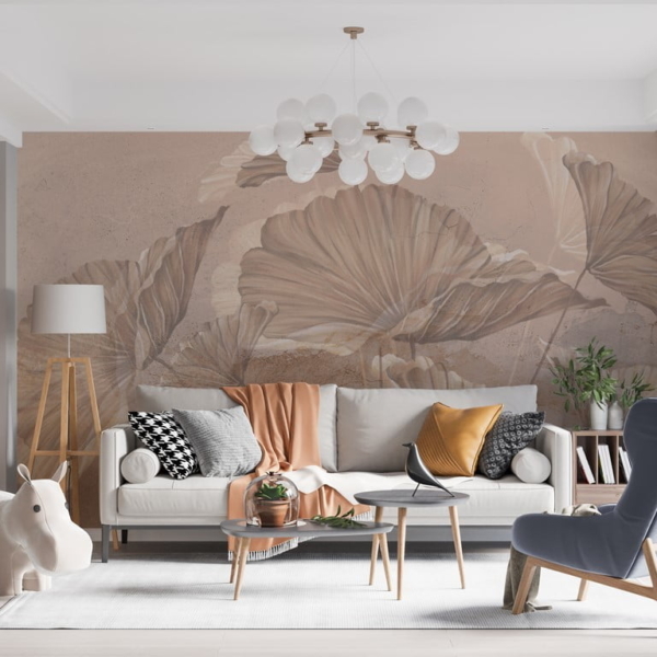 Fototapeta Exotické listy v pastelových barvách