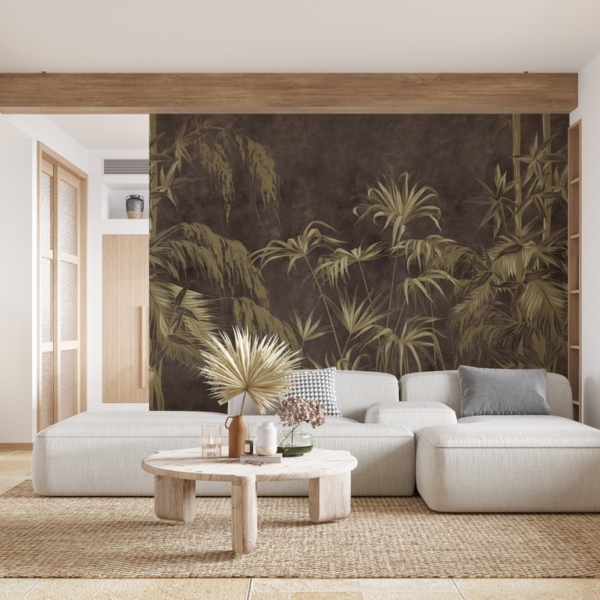 Nástěnná malba Exotické rostliny na tmavém pozadí