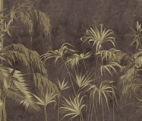 Nástěnná malba Exotické rostliny na tmavém pozadí