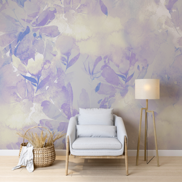 Nástěnná malba Fialové květiny