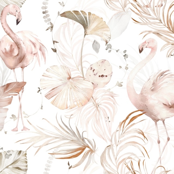 Fototapeta Plameňáci v růžových listech