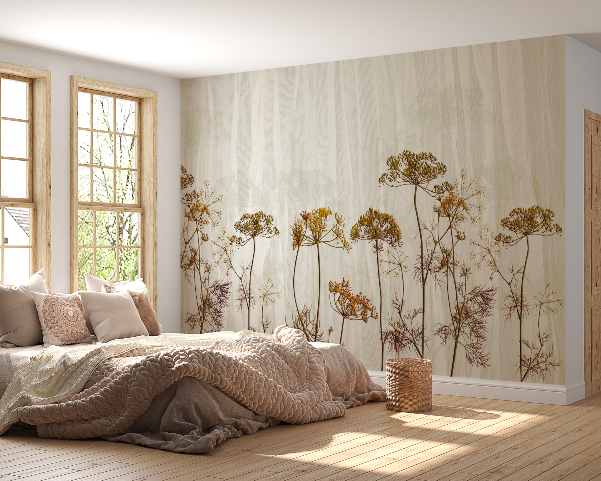 Nástěnná malba koprových větví