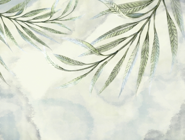 Nástěnná malba Olivové větve v mracích