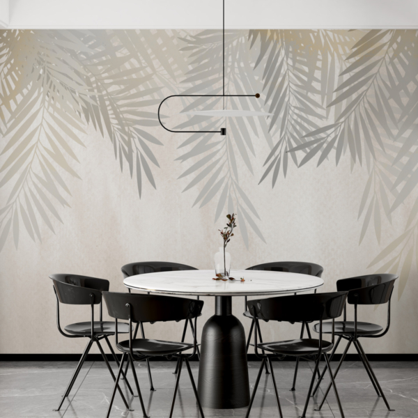 Nástěnná malba palem za mlhou