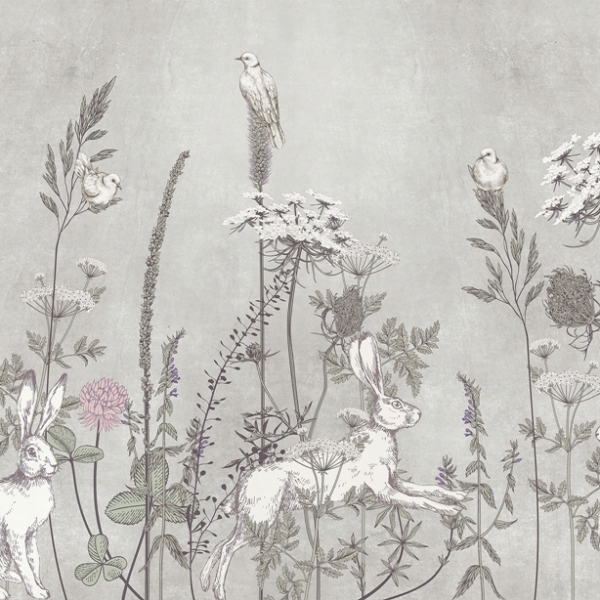 Nástěnná malba Holubi a zajíci