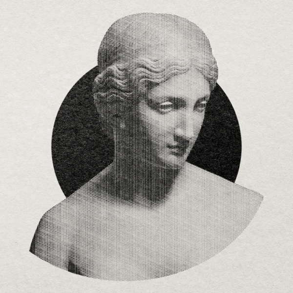 Nástěnná malba řecké sochy