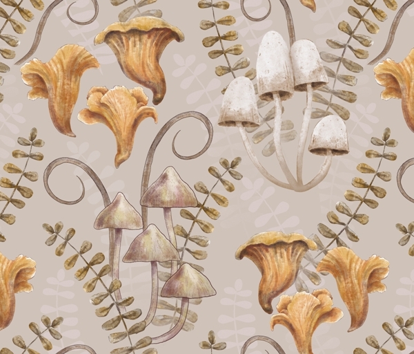 Nástěnná malba hub na zdi