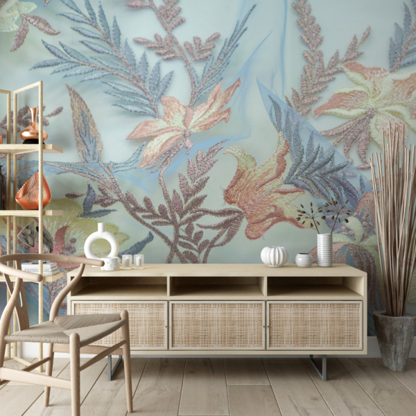 Nástěnné vyšívané květiny