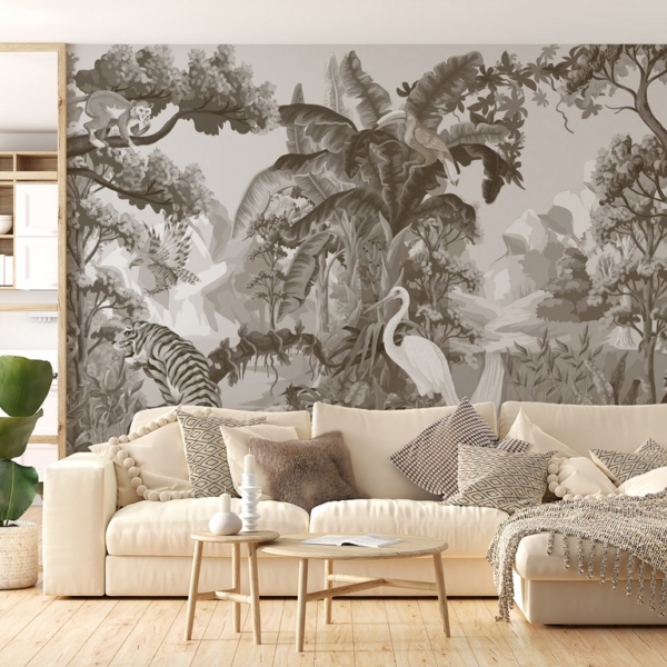 Nástěnná malba Monochromatická džungle