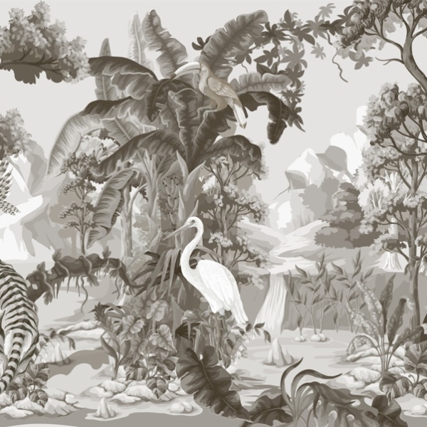 Nástěnná malba Monochromatická džungle
