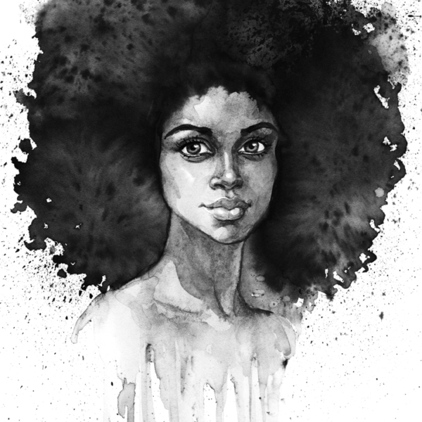 Nástěnná malba jejích vlasů