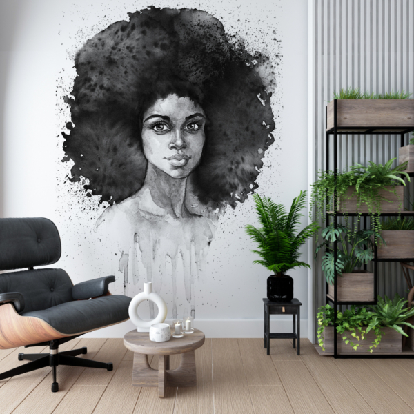 Nástěnná malba jejích vlasů