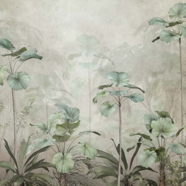 Nástěnná malba Několik vysokých palem