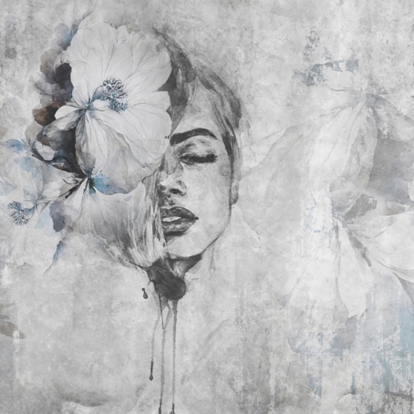 Nástěnná malba Žena Flower