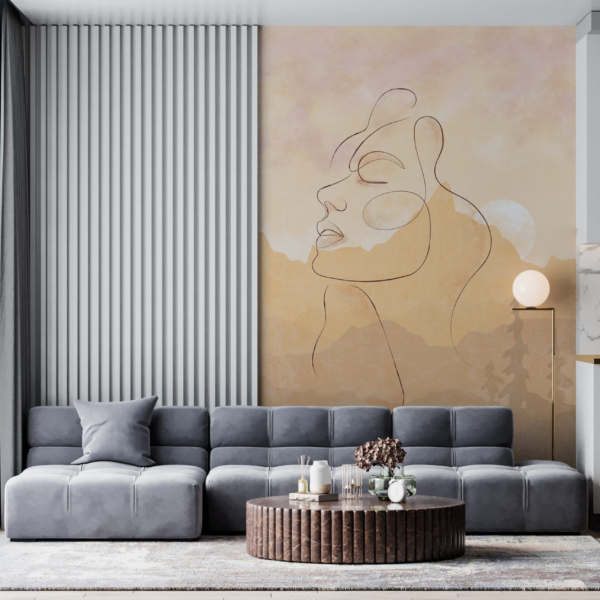 Nástěnná malba ženy v horách