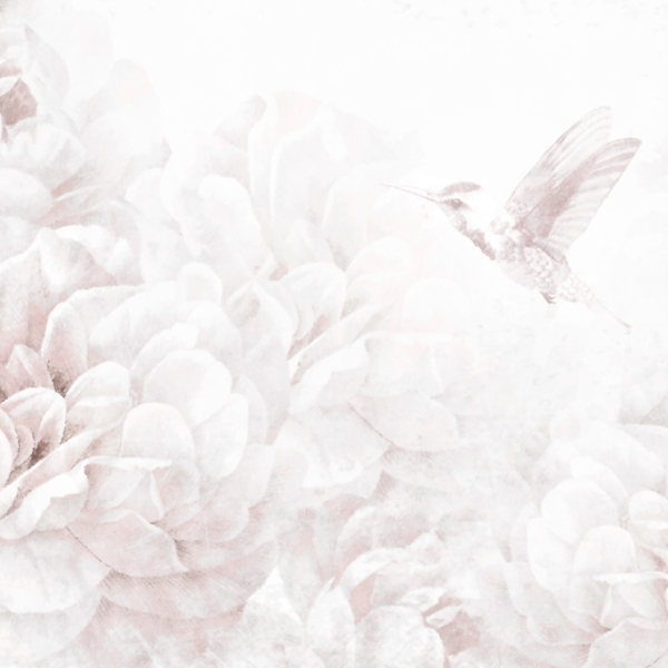 Nástěnný kolibřík v bílé barvě