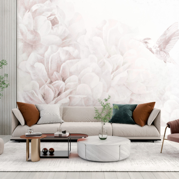 Nástěnný kolibřík v bílé barvě