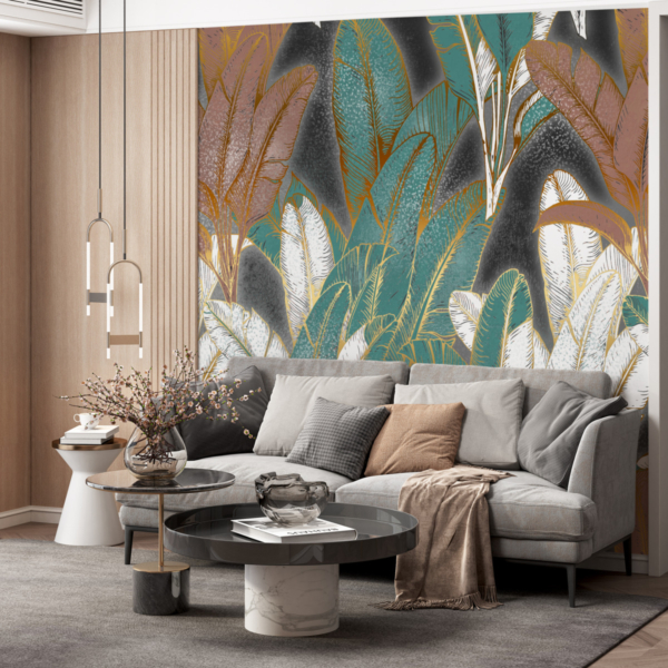 Nástěnná malba Barevná mozaika s peřím