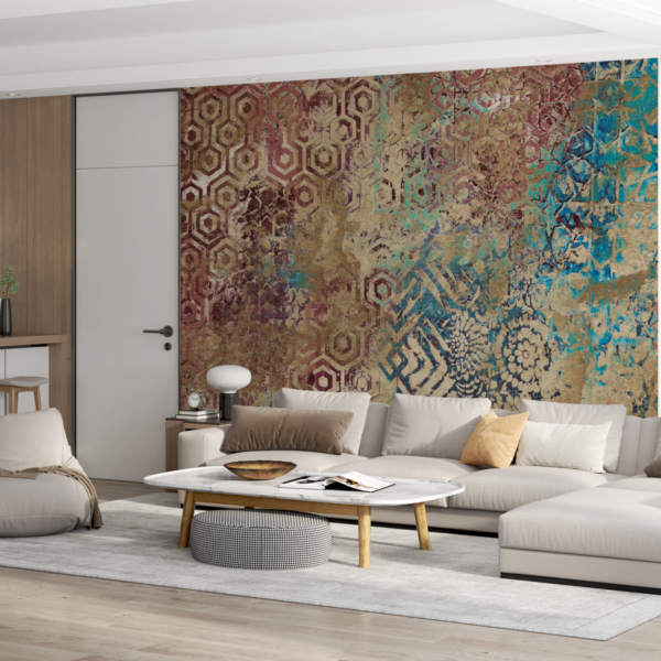 Nástěnná malba Barevná mozaika v barvě Fade