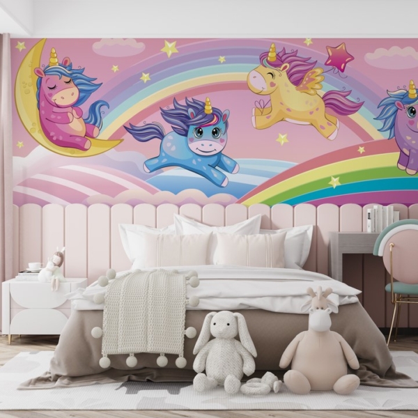 Dětské barevné tapety s jednorožci