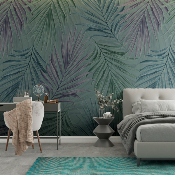 Nástěnná malba Barevné palmové listy
