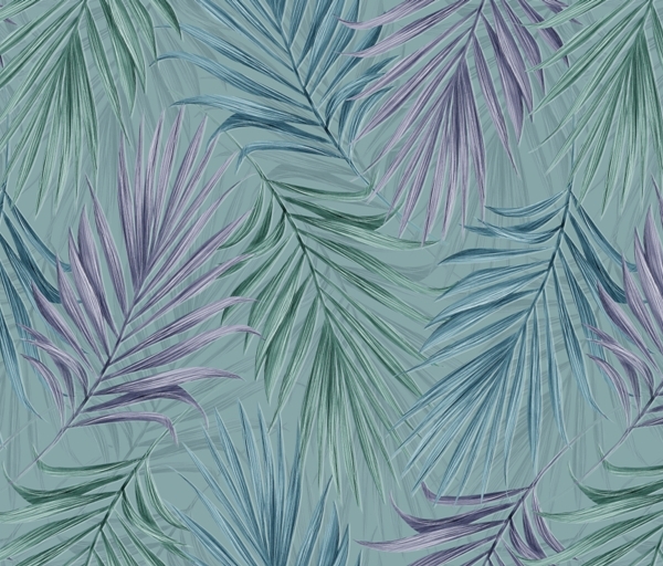 Nástěnná malba Barevné palmové listy