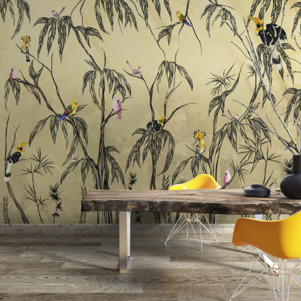 Nástěnná malba Barevní ptáci