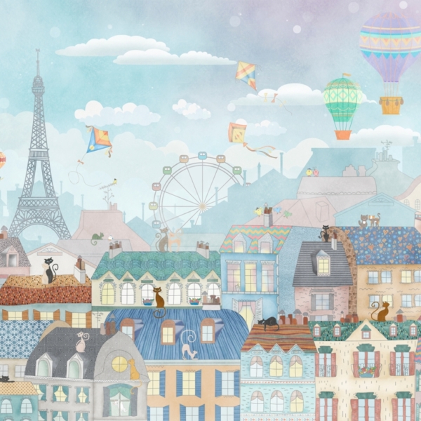 Barevná nástěnná malba v Paříži