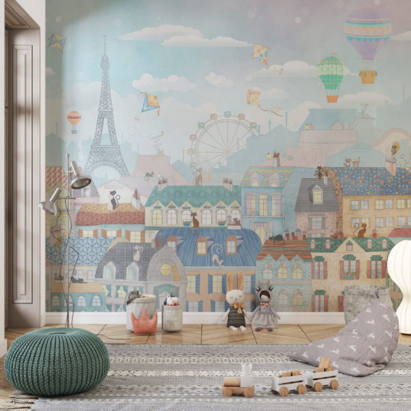 Barevná nástěnná malba v Paříži