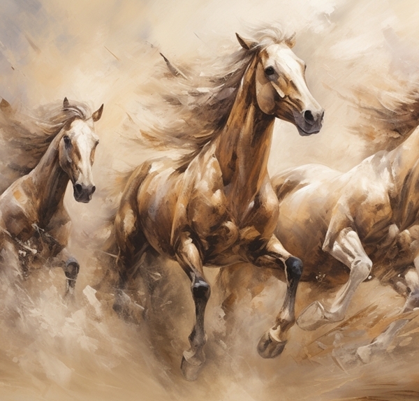 Nástěnná malba Koně na útěku