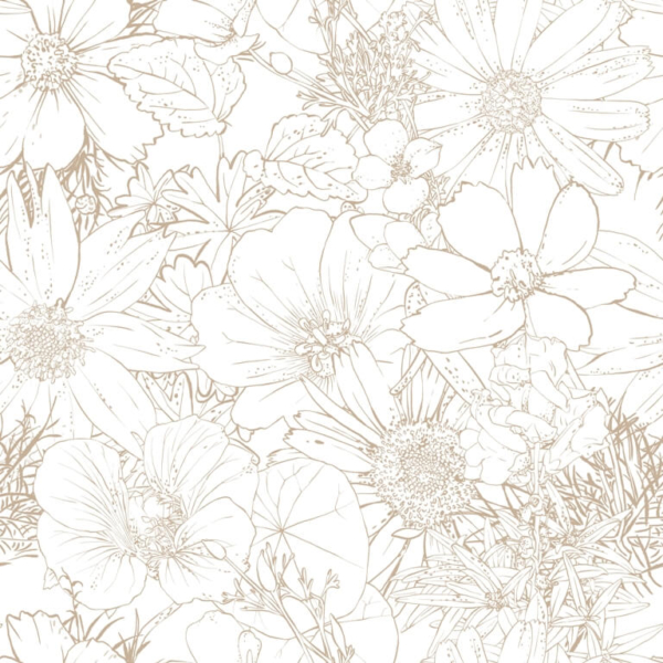 Nástěnná malba Obrys květin