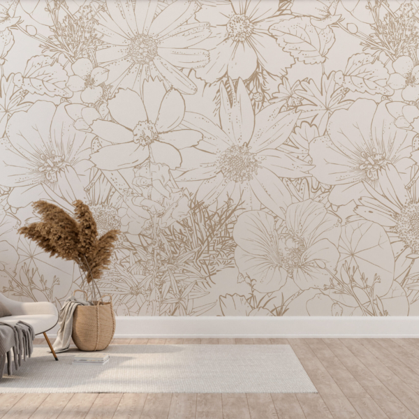 Nástěnná malba Obrys květin