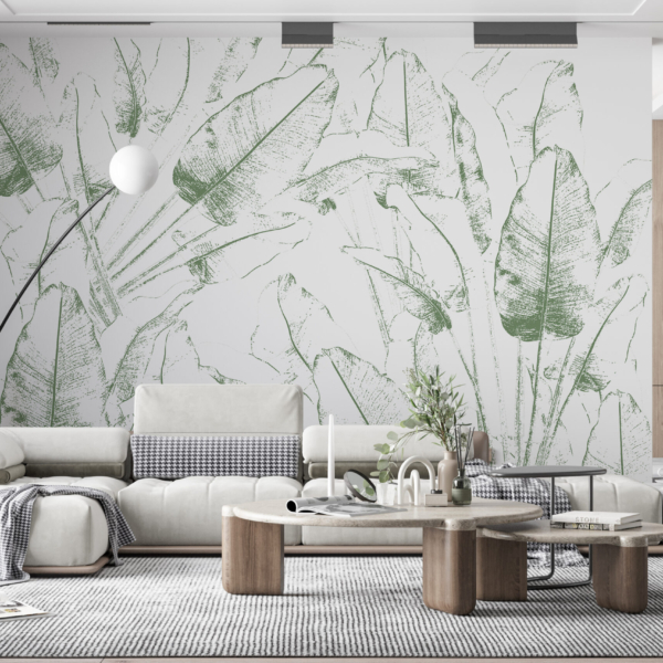 Obrysová nástěnná malba fíkového listu