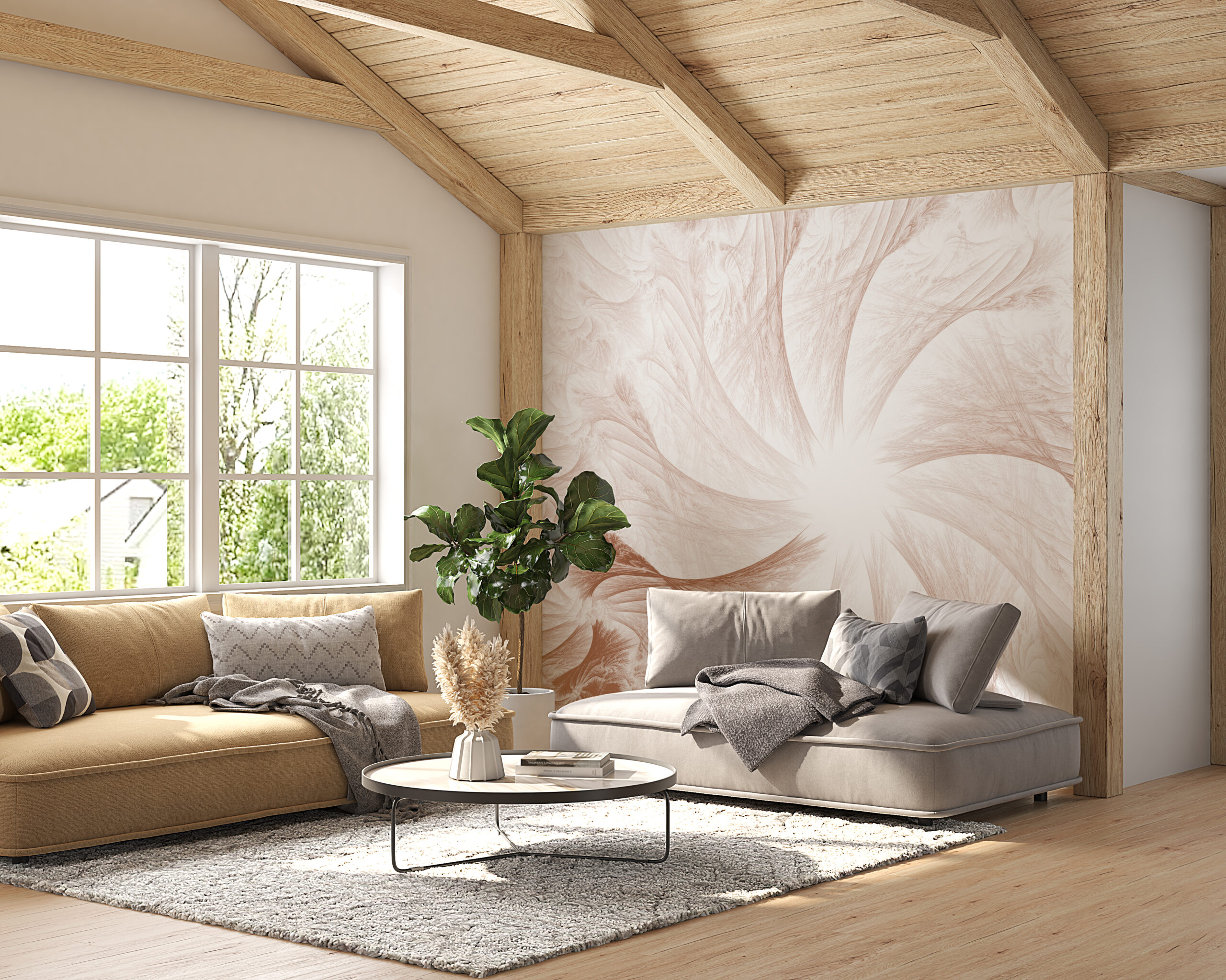 Nástěnná krémová rozeta