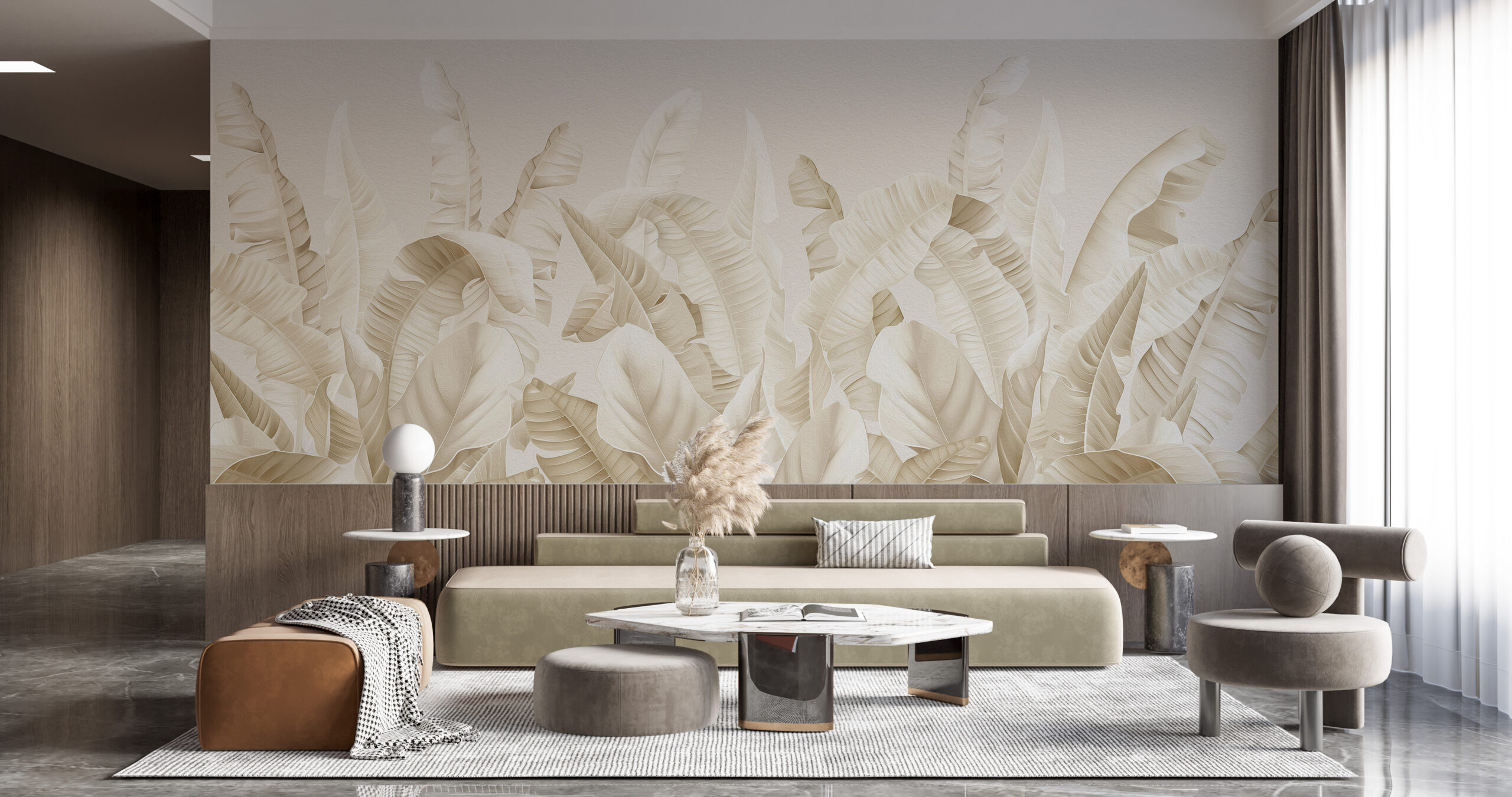 Tapety Cream Leaf Forest