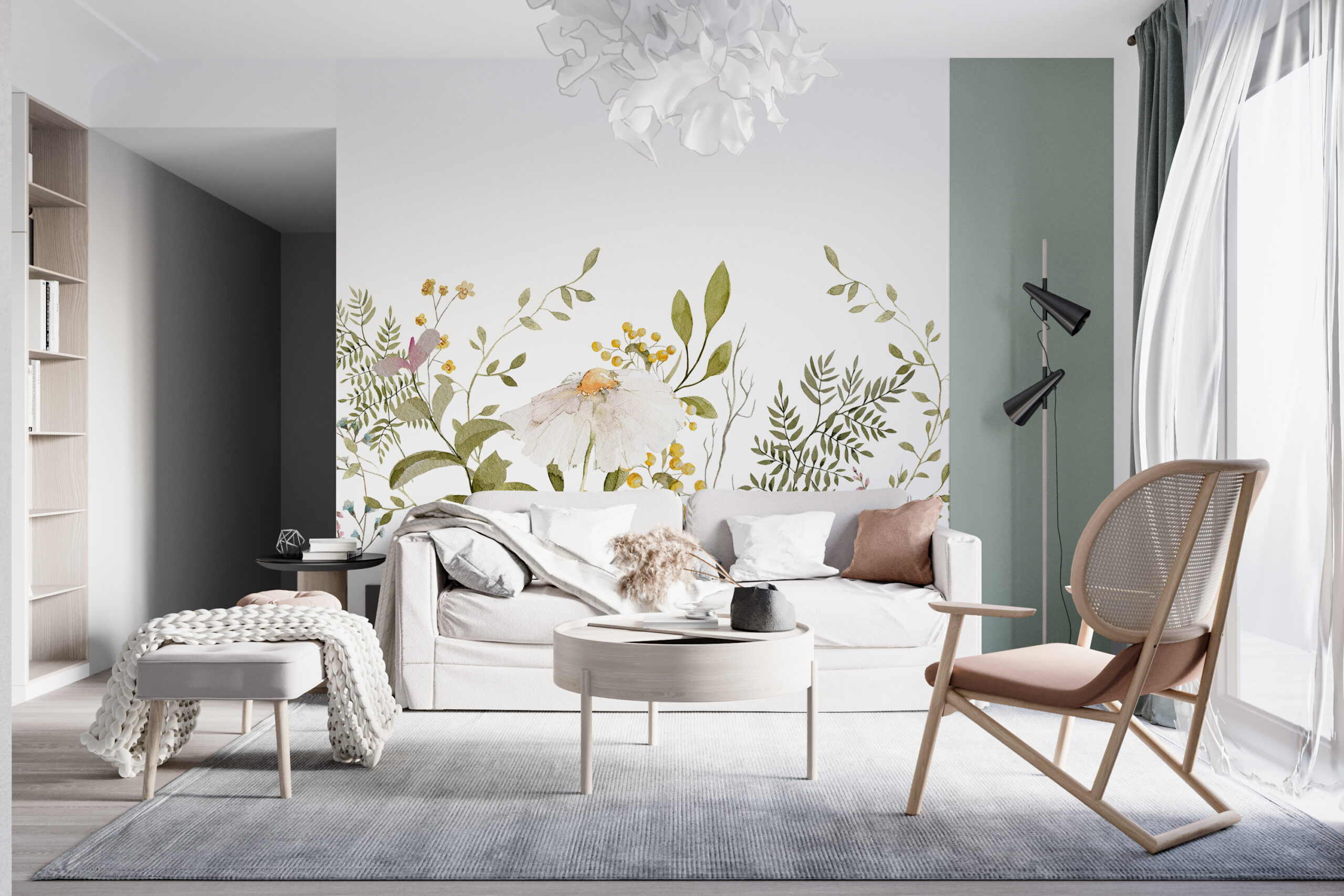 Nástěnná malba heřmánku